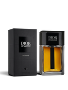 euaden Dior Homme Intense erkek parfümü, şık siyah kutusu ve kehribar renkli cam şişesiyle lüks odunsu koku tasarımı