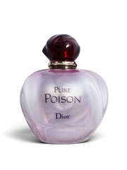 euaden Dior Pure Poison kadın parfümü, sedefli cam şişesi ve koyu mor kapağı ile 100 ml EDP tasarımı.
