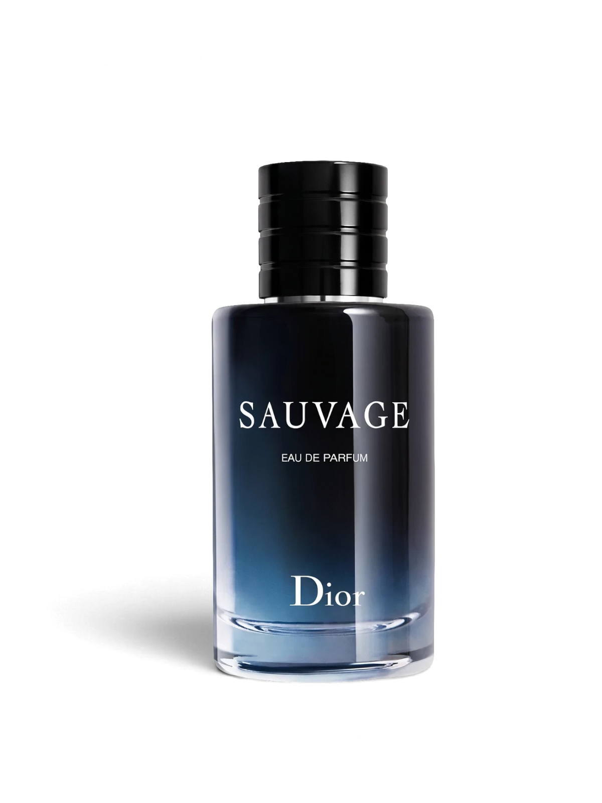 Euaden Dior Sauvage Eau de Parfum erkek parfümü, lacivert degrade cam şişesi ve siyah kapağı ile şık tasarım.