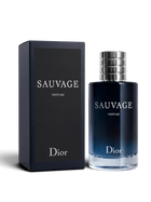 Euaden Dior Sauvage Parfum erkek parfümü, koyu lacivert cam şişesi ve şık siyah kutusu ile odunsu ve yoğun bir koku.