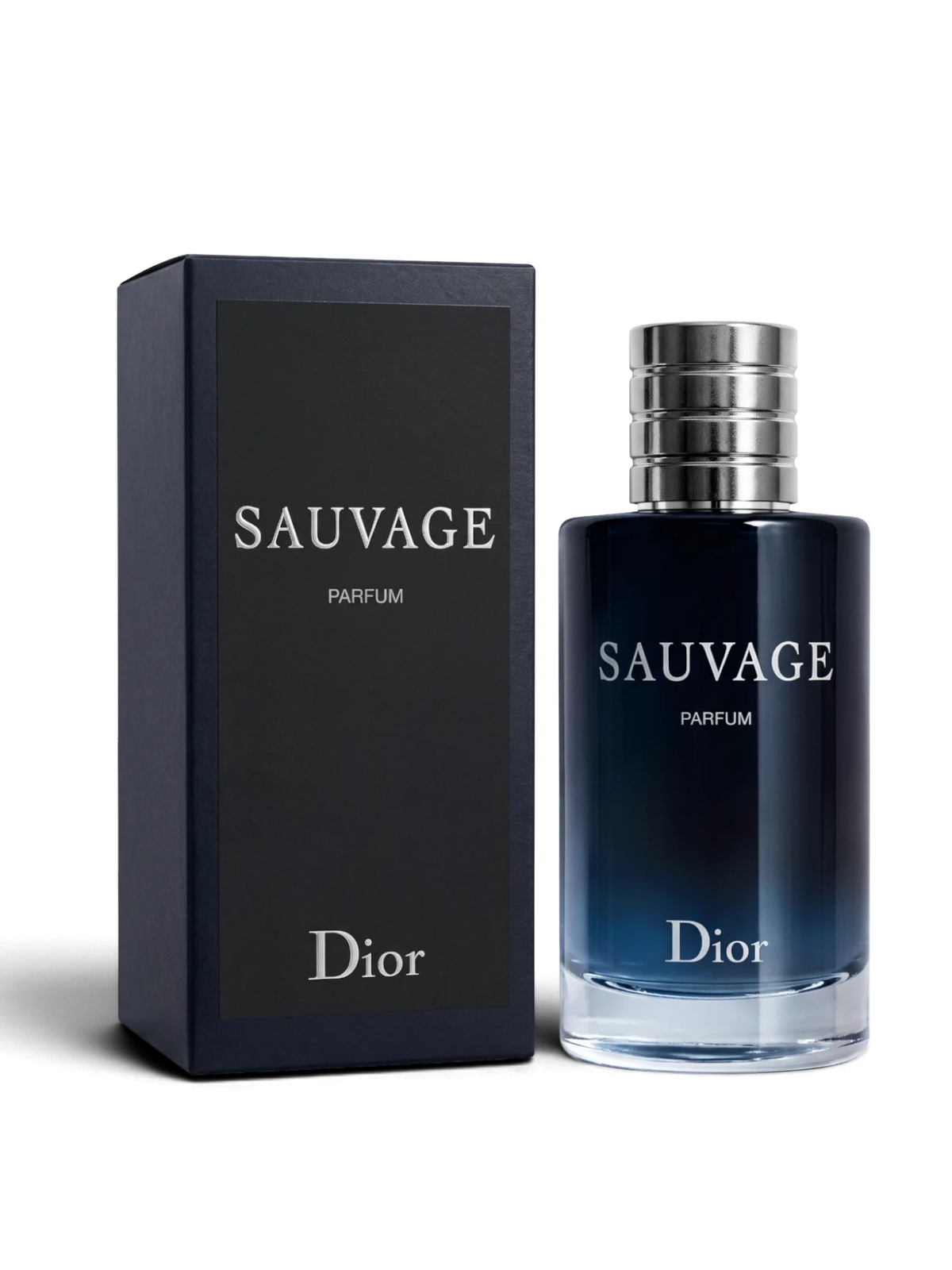 Euaden Dior Sauvage Parfum erkek parfümü, koyu lacivert cam şişesi ve şık siyah kutusu ile odunsu ve yoğun bir koku.