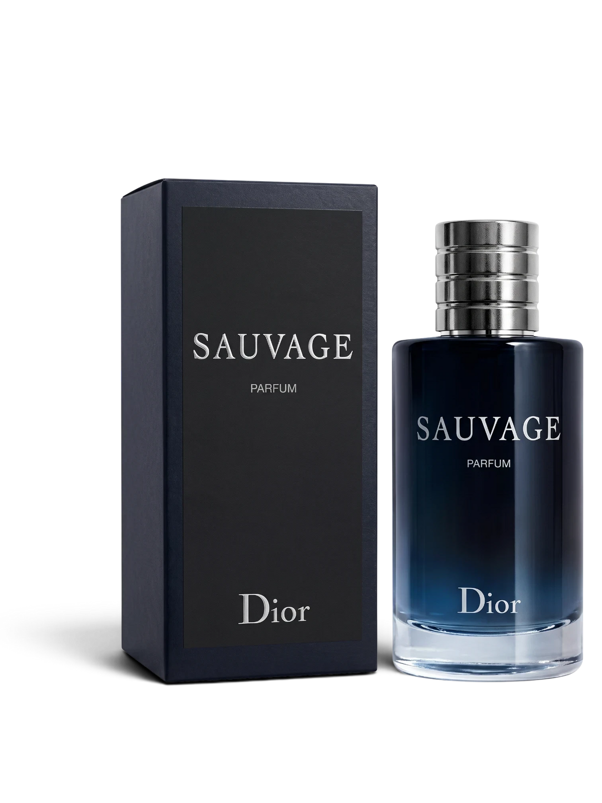Euaden Dior Sauvage Parfum erkek parfümü, koyu lacivert cam şişesi ve şık siyah kutusu ile odunsu ve yoğun bir koku.