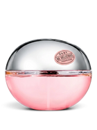euaden DKNY Be Delicious Fresh Blossom kadın parfümü, ikonik elma şeklindeki pembe cam şişesi ve metalik kapağıyla