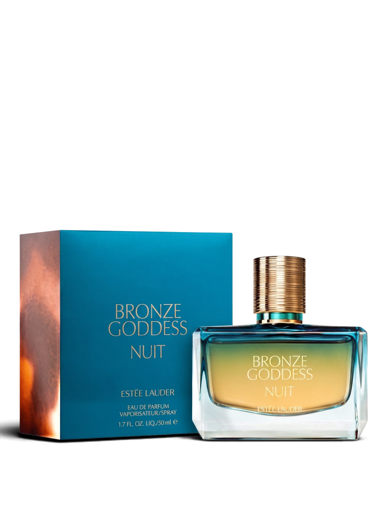 euaden Estée Lauder Bronze Goddess Nuit kadın parfümü, şık cam şişesi ve mavi kutusuyla egzotik ve çekici bir koku.