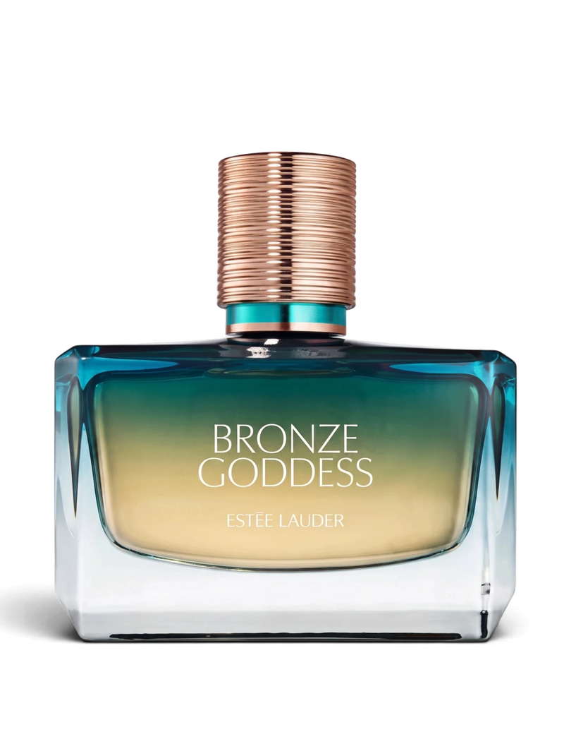euaden Estée Lauder Bronze Goddess Nuit kadın parfümü, altın ve turkuaz geçişli şık cam şişe tasarımıyla 100 ml