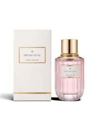euaden Estée Lauder Dream Dusk kadın parfümü, pembe cam şişesi ve zarif beyaz kutusu ile çiçeksi ve meyvemsi koku