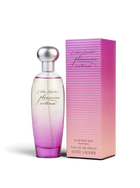 euaden Estée Lauder Pleasures Intense kadın parfümü, pembe ve şeftali tonlarında şık cam şişe ve kutu tasarımı