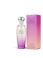 euaden Estée Lauder Pleasures Intense kadın parfümü, pembe ve şeftali tonlarında şık cam şişe ve kutu tasarımı