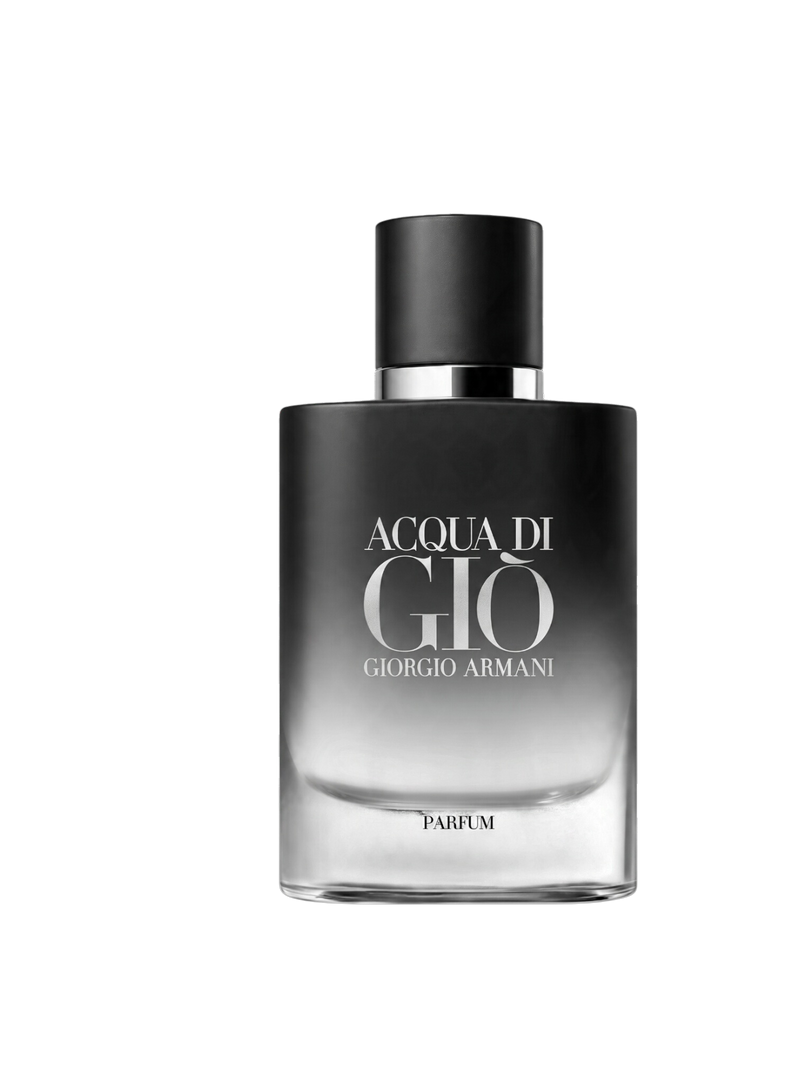euaden Giorgio Armani Acqua Di Giò Parfum 75 ml erkek parfümü, siyah ve şeffaf geçişli cam şişe tasarımıyla.
