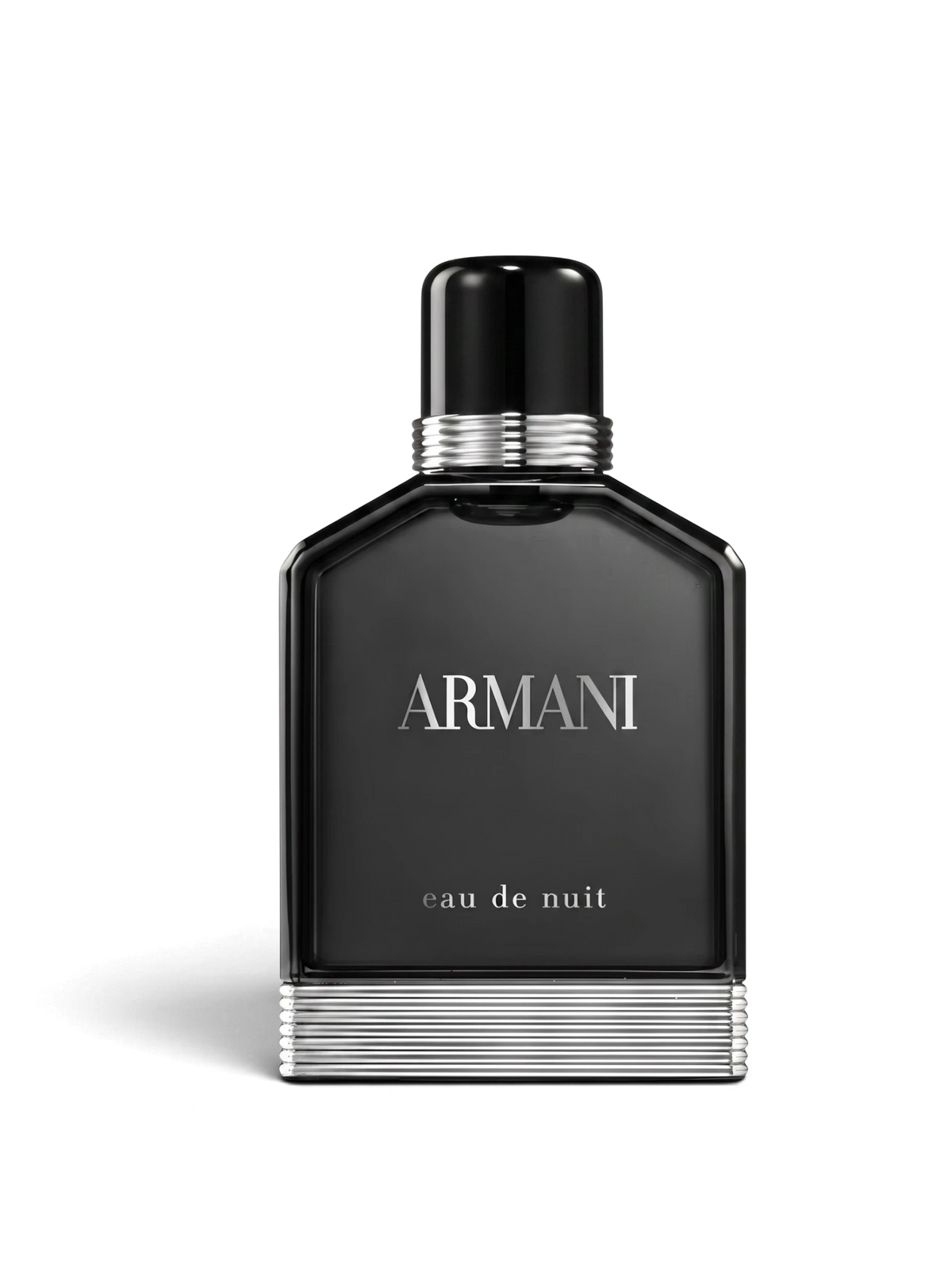 euaden Giorgio Armani Eau de Nuit erkek parfümü, siyah cam şişesi ve gümüş detaylı tasarımıyla 100 ml EDT