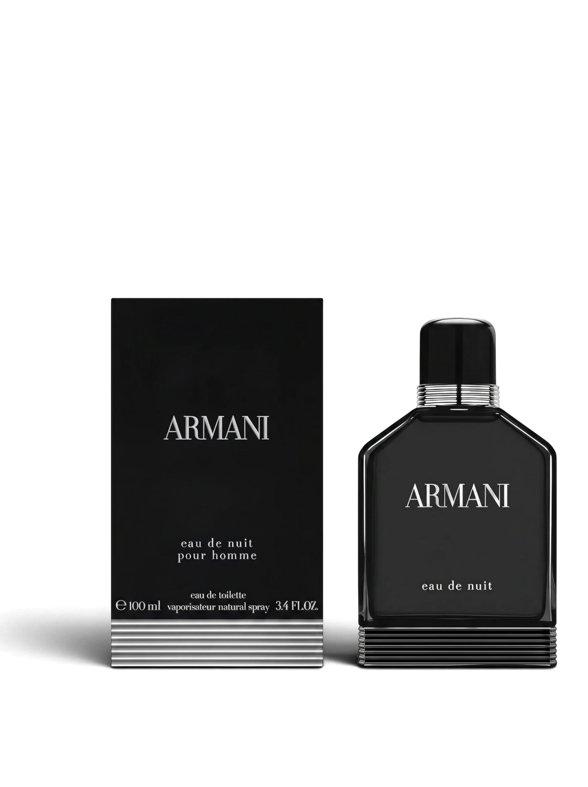 euaden Giorgio Armani Eau de Nuit erkek parfümü, 100 ml siyah şişe ve kutu tasarımı ile sofistike bir koku.