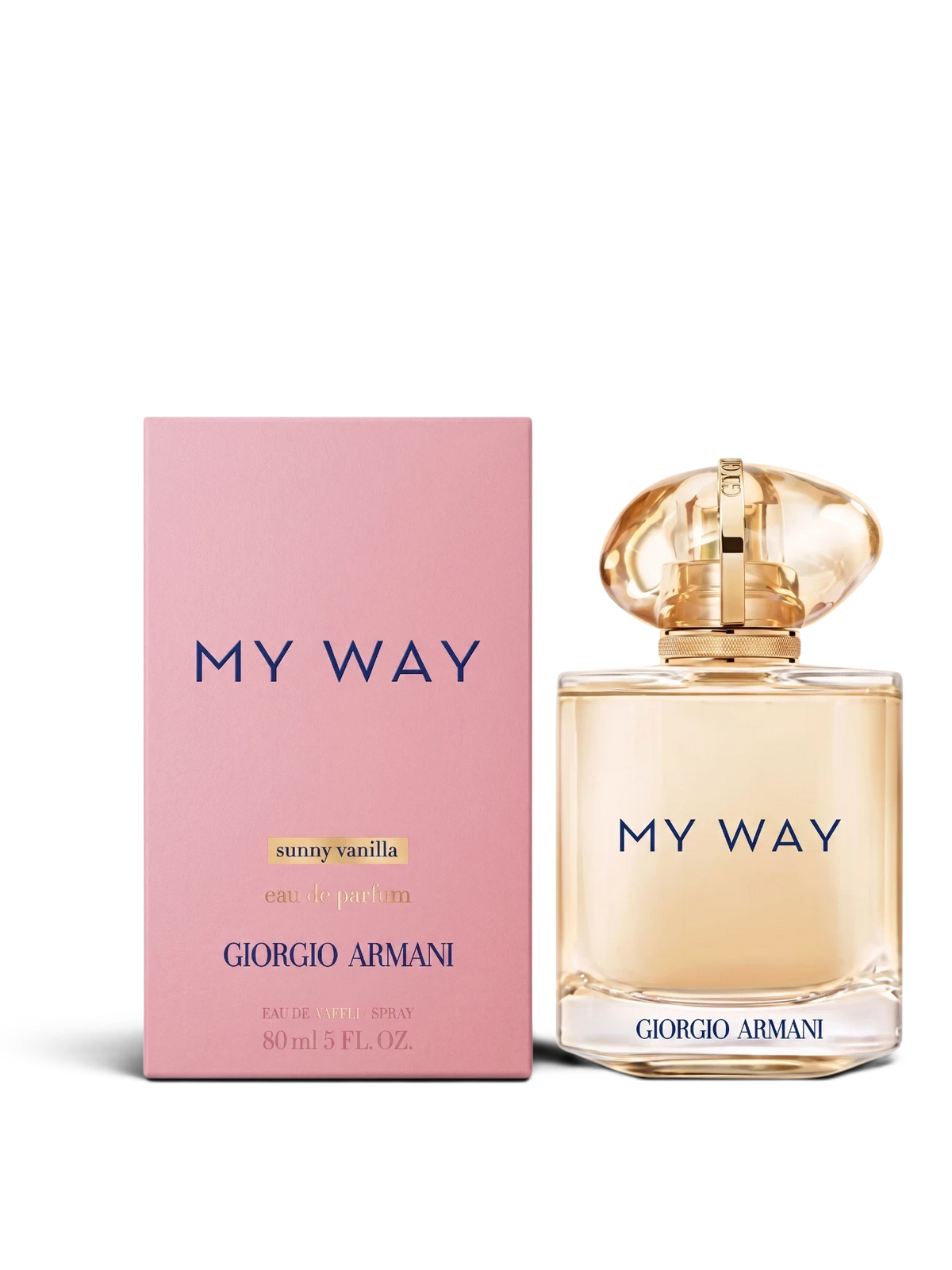 euaden Giorgio Armani My Way Sun Vanillia kadın parfümü, pembe kutusu ve şık cam şişesiyle 80 ml eau de parfum