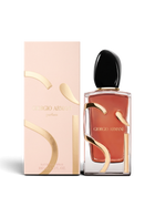 euaden Giorgio Armani Si Parfum 100 ml kadın parfümü, şık cam şişesi ve pembe kutusuyla zarif bir sunumda.