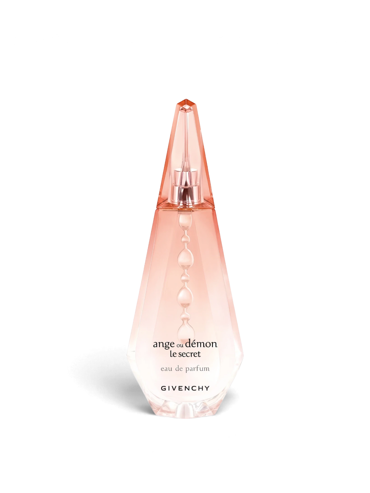 euaden Givenchy Ange Ou Demon Le Secret 100 ml kadın parfümü, şık ve kristal görünümlü pembe cam şişe tasarımı
