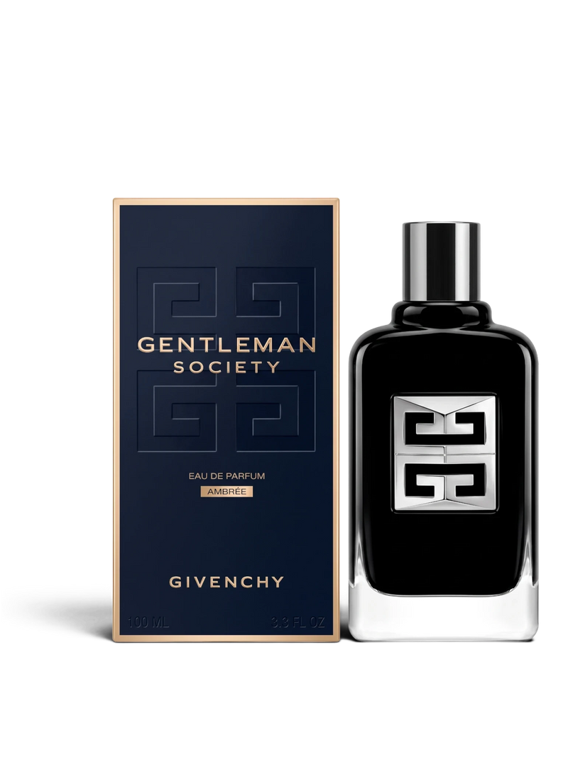 euaden GIVENCHY Gentleman Society Ambree erkek parfümü 100 ml siyah şişe ve kutu tasarımı
