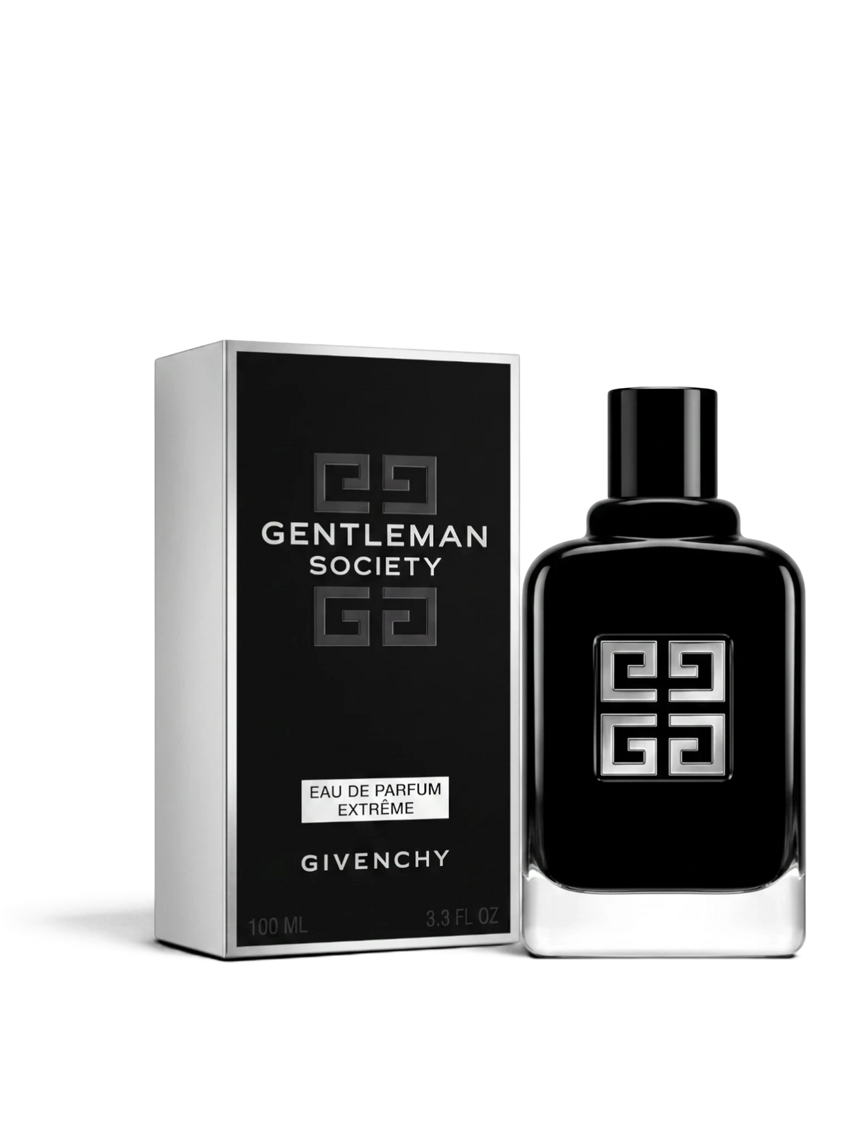 euaden Givenchy Gentleman Society Extreme erkek parfümü, siyah şişe ve kutu tasarımı ile 100 ml EDP