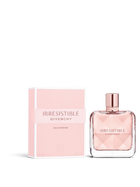euaden Givenchy Irresistible kadın parfümü 80 ml, pembe cam şişesi ve şık kutusuyla zarif çiçeksi koku