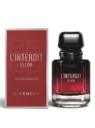Euaden Givenchy L'Interdit Elixir kadın parfümü, 50 ml şişesi ve şık kırmızı kutusu ile zarif bir tasarım.