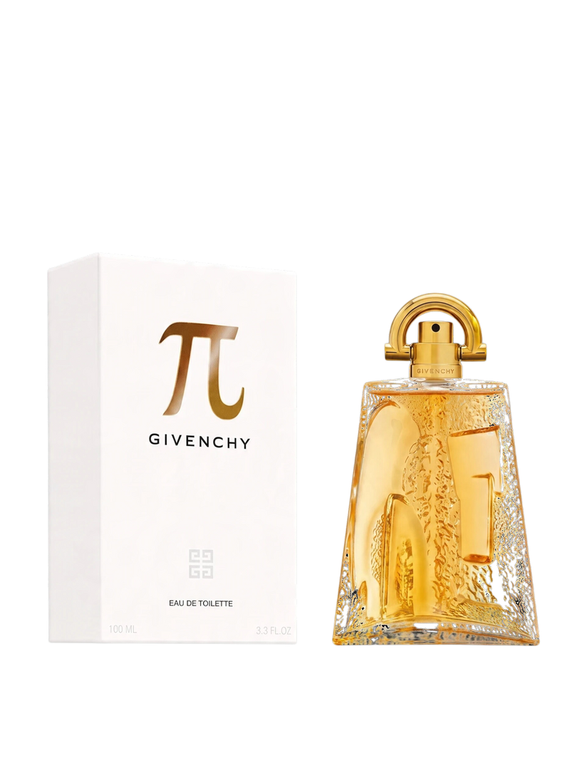 euaden GIVENCHY Pi erkek parfümü, altın sarısı cam şişesi ve ikonik beyaz kutusu ile 100 ml EDT