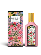 euaden Gucci Flora Gorgeous Gardenia kadın parfümü, pembe şişesi ve çiçek desenli kutusu ile zarif bir tasarım.
