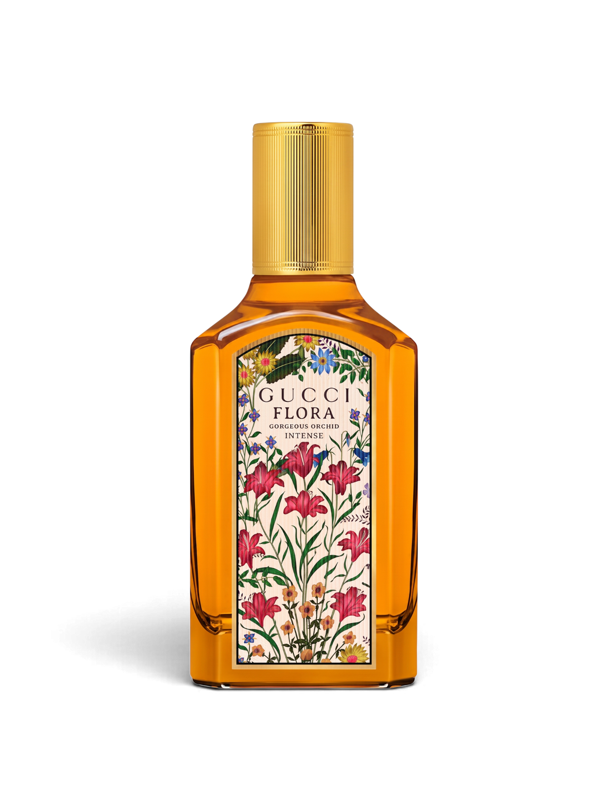 euaden Gucci Flora Gorgeous Orchid Intense sarı cam şişeli, ikonik çiçek desenli 100 ml kadın parfümü