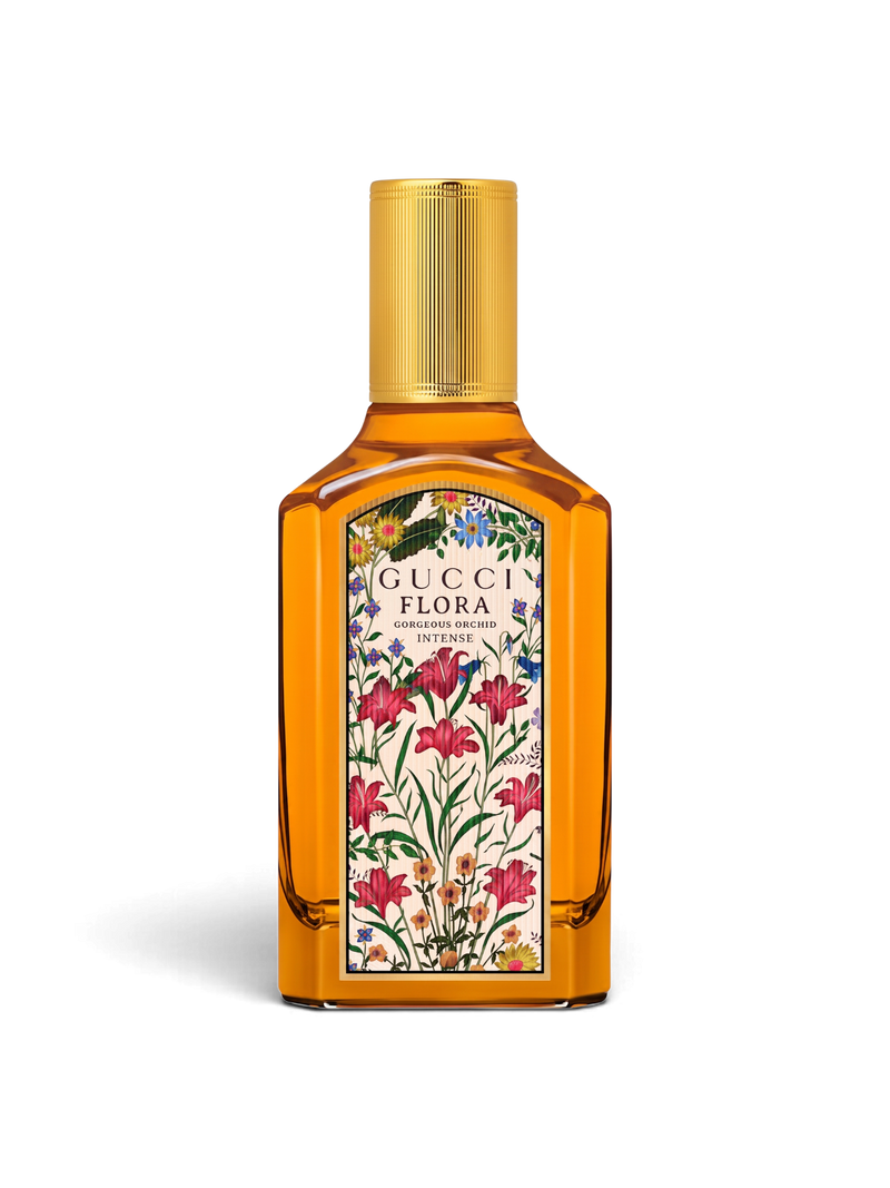 euaden Gucci Flora Gorgeous Orchid Intense sarı cam şişeli, ikonik çiçek desenli 100 ml kadın parfümü