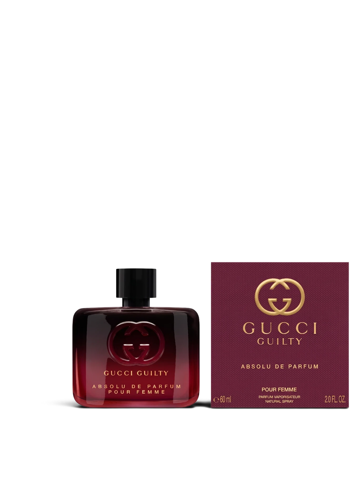 euaden Gucci Guilty Absolute Pour Femme 60 ml parfüm şişesi ve bordo renkli kutusu