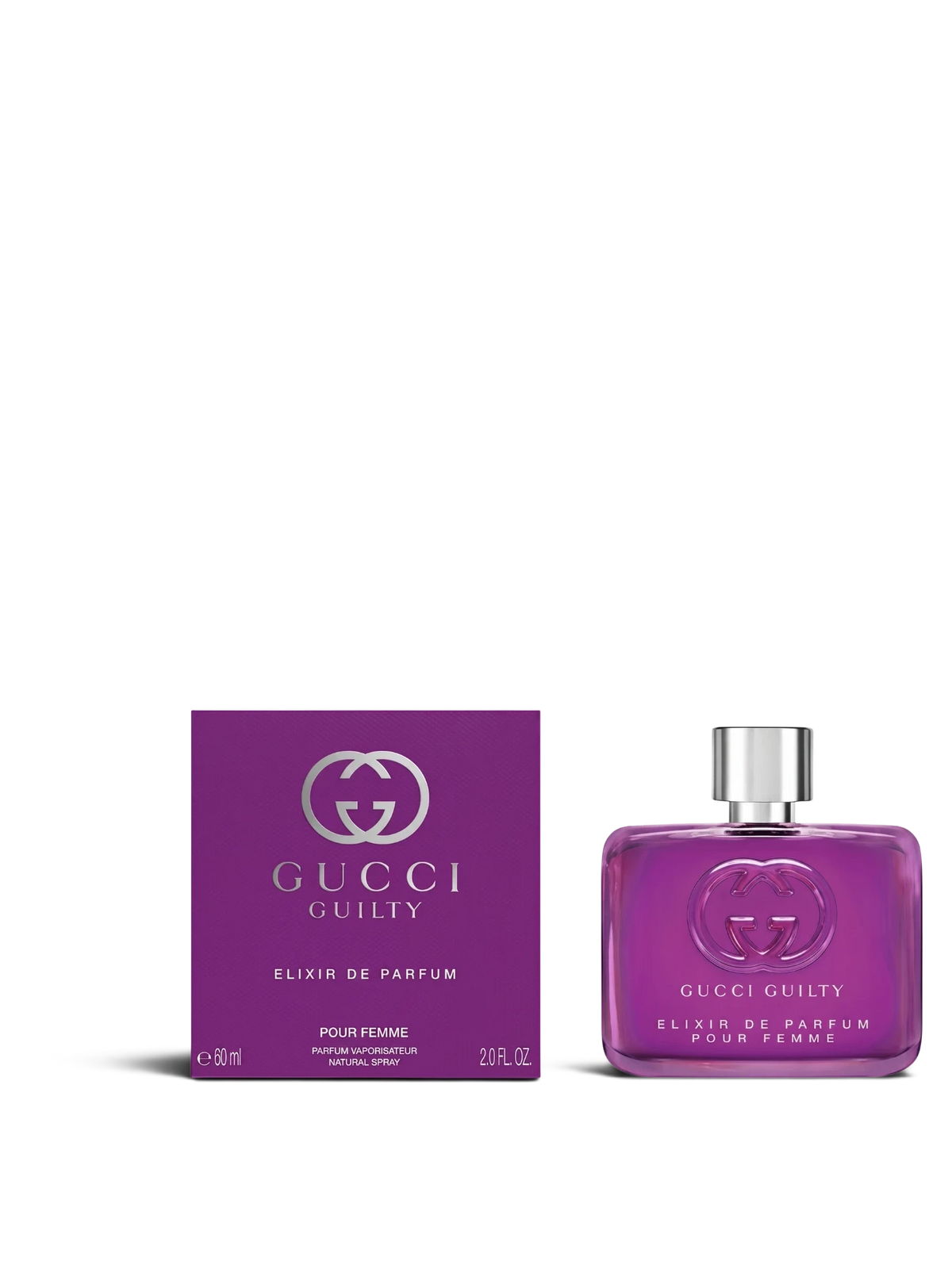 euaden Gucci Guilty Elixir de Parfum Pour Femme 60 ml mor cam şişe ve kutusu