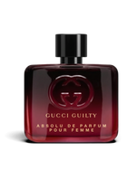 euaden Gucci Guilty Absolute Pour Femme 60 ml kadın parfümü, koyu kırmızı cam şişesi ve ikonik Gucci logosu ile