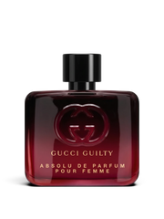 euaden Gucci Guilty Absolute Pour Femme 60 ml kadın parfümü, koyu kırmızı cam şişesi ve ikonik Gucci logosu ile
