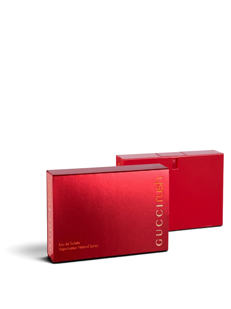 euaden Gucci Rush 75 ml kadın parfümü, ikonik dikdörtgen kırmızı şişe tasarımıyla modern ve çekici bir koku.