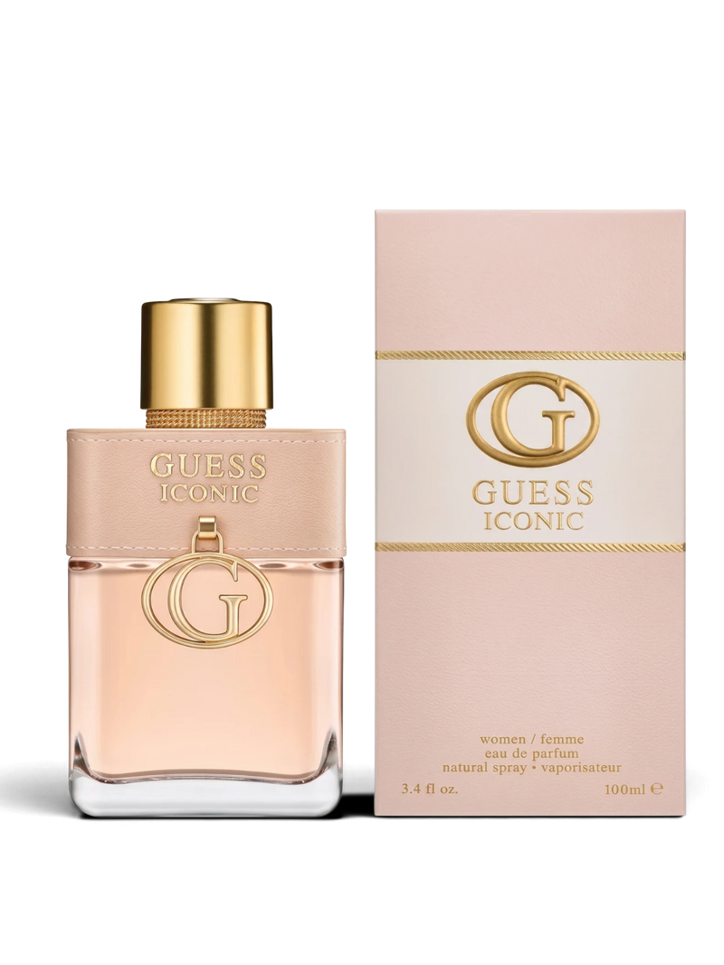 euaden GUESS Iconic Woman 100 ml EDP parfüm, şık pembe kutusu ve altın detaylı cam şişesi ile zarif kadın kokusu