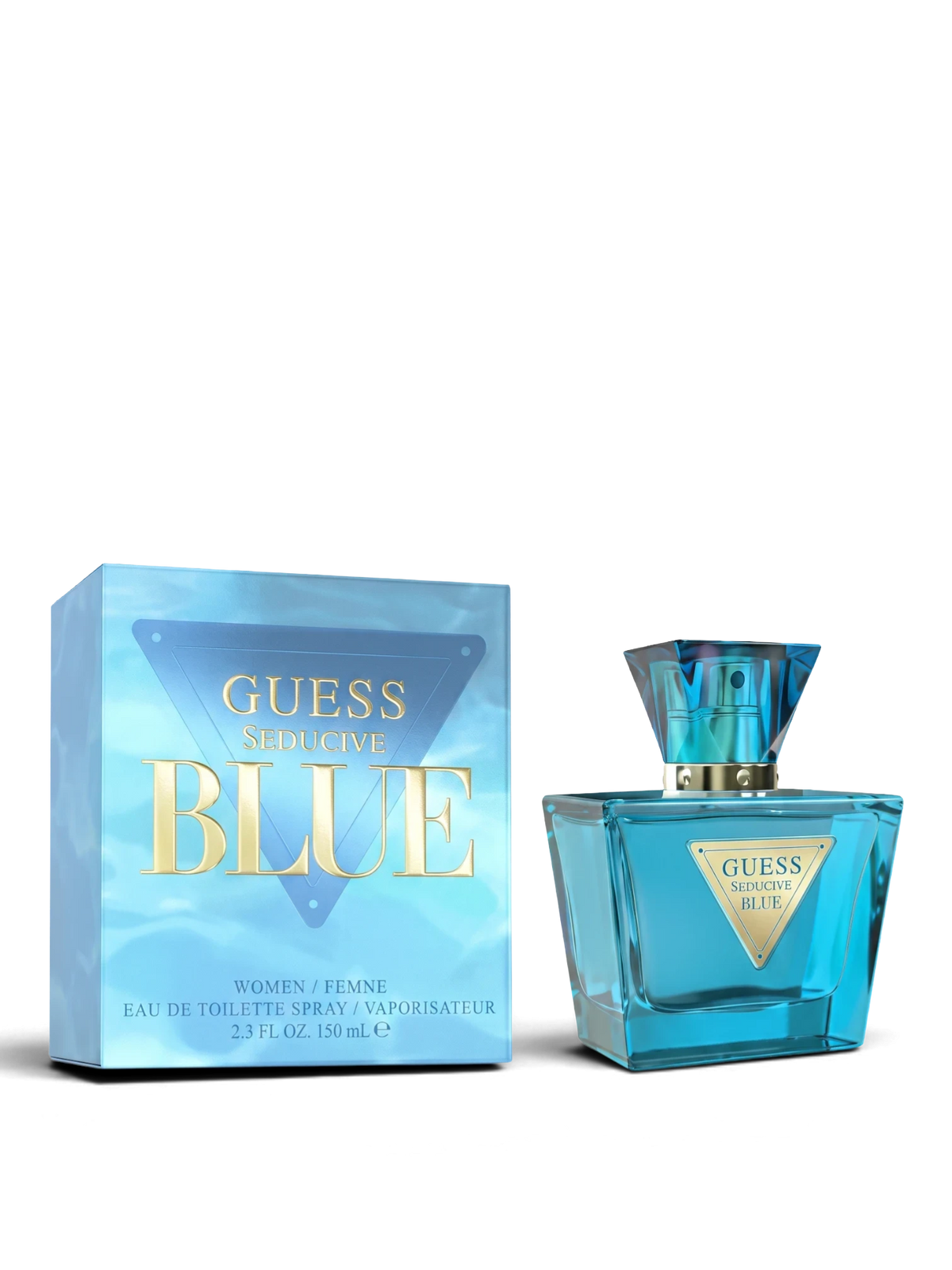euaden GUESS Seductive Blue kadın parfümü, şık mavi cam şişesi ve uyumlu kutusuyla ferah bir koku deneyimi sunuyor.