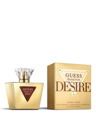 euaden Guess Seductive Desire kadın parfümü, altın renkli şık şişesi ve kutusu ile 75 ml EDT