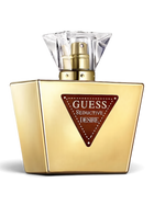 euaden Guess Seductive Desire kadın parfümü, altın renkli şık şişesi ve ikonik üçgen logolu tasarımıyla 75 ml EDT