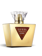 euaden Guess Seductive Desire kadın parfümü, altın renkli şık şişesi ve ikonik üçgen logolu tasarımıyla 75 ml EDT