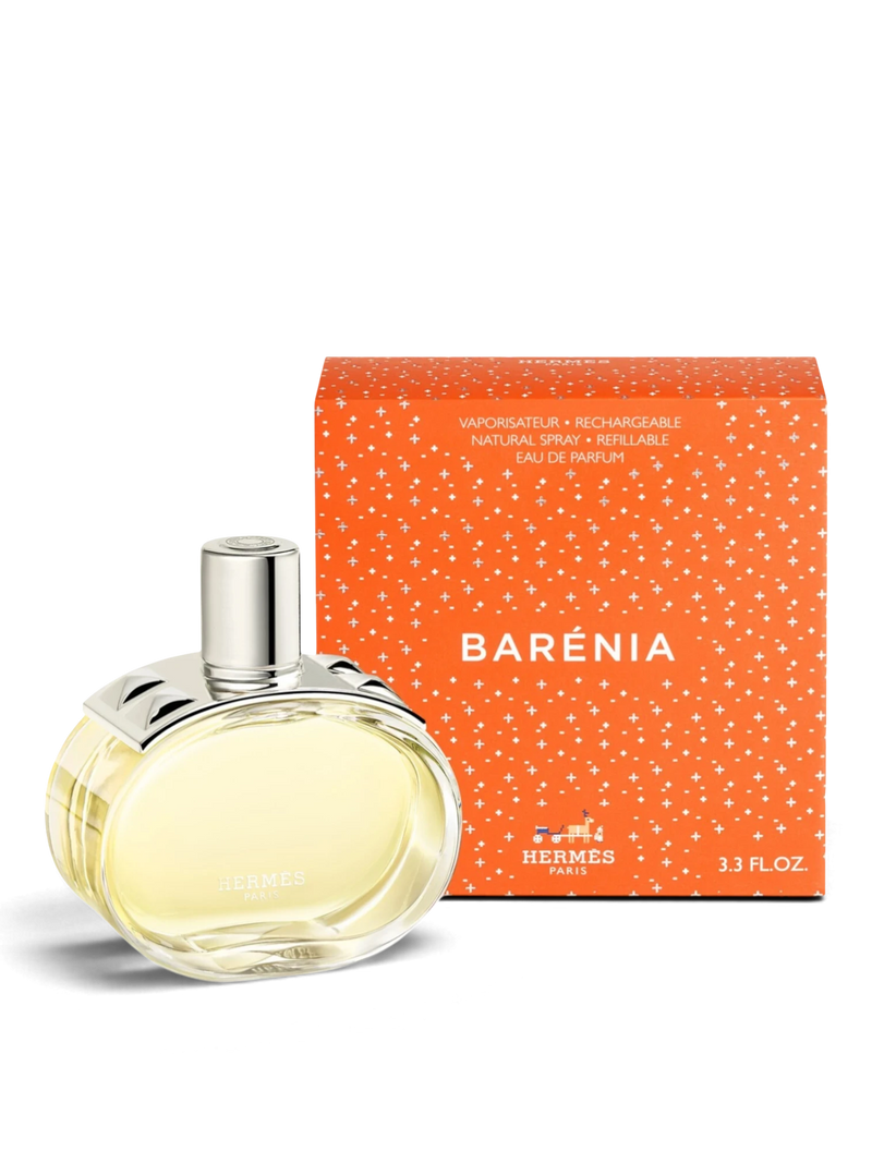 euaden Hermès Barénia EDP 100 ml parfüm şişesi ve turuncu desenli kutusu