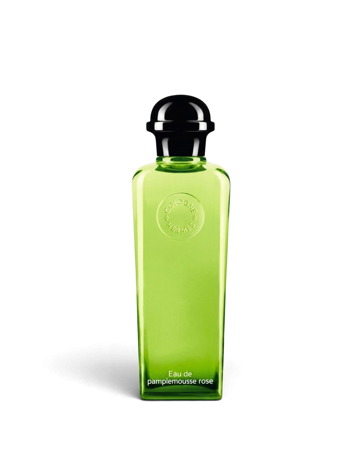 euaden HERMÈS Eau de Pamplemousse Rose unisex parfüm, yeşil cam şişesi ve siyah kapağı ile zarif bir tasarım sunuyor.