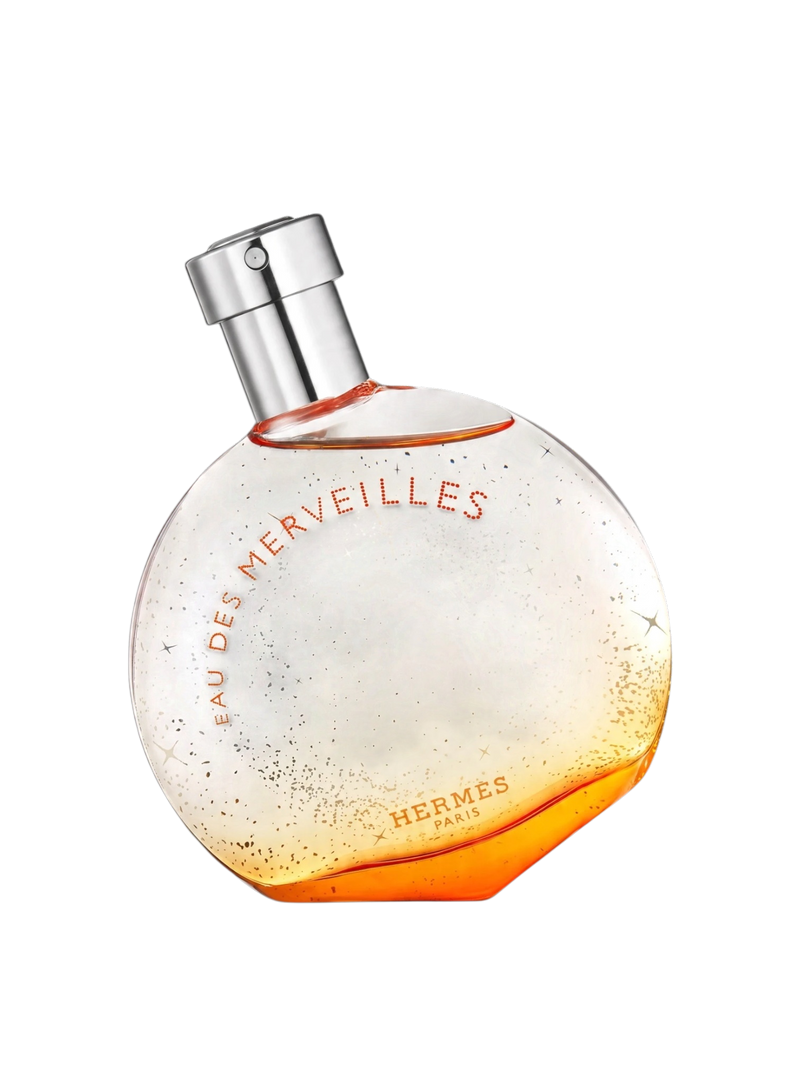 euaden HERMÈS Eau des Merveilles EDT 100 ml parfüm, yıldız desenli yuvarlak cam şişesi ve amber tonlarıyla