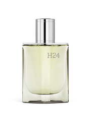 euaden Hermès H24 erkek parfümü, 100 ml şık cam şişesi ve metalik kapak tasarımı ile modern odunsu koku