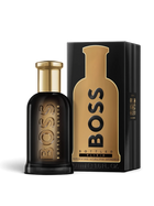 euaden HUGO BOSS Boss Bottled Elixir erkek parfümü, siyah ve altın renkli şık cam şişe ve kutu tasarımı