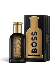 euaden HUGO BOSS Boss Bottled Elixir erkek parfümü, siyah ve altın renkli şık cam şişe ve kutu tasarımı