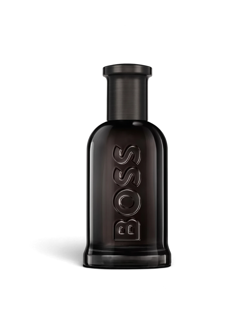 euaden HUGO BOSS Boss Bottled Parfum erkek parfümü, koyu renkli şık cam şişesi ve metalik kapak tasarımıyla
