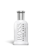 euaden HUGO BOSS Boss Bottled Unlimited erkek parfümü, beyaz şişe tasarımı ve gümüş kapak detayı ile