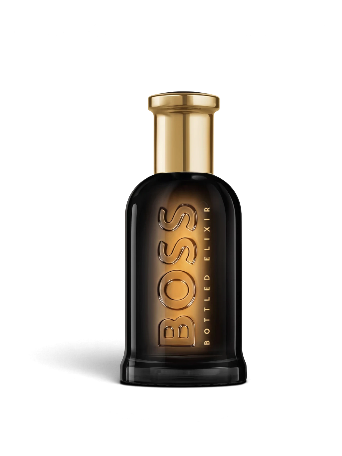 euaden Hugo Boss Boss Bottled Elixir erkek parfümü, altın kapaklı koyu cam şişe tasarımıyla lüks ve yoğun koku.