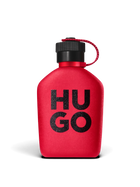 euaden HUGO BOSS Hugo Intense Parfum, üzerinde siyah HUGO yazısı bulunan ikonik kırmızı mat şişeli erkek parfümü