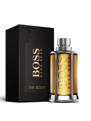 euaden HUGO BOSS Boss The Scent erkek parfümü, kehribar renkli cam şişesi ve şık siyah kutusu ile