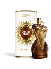 euaden Jean Paul Gaultier Divine Le Elixir kadın parfümü, altın detaylı ikonik şişesi ve özel kutusu ile