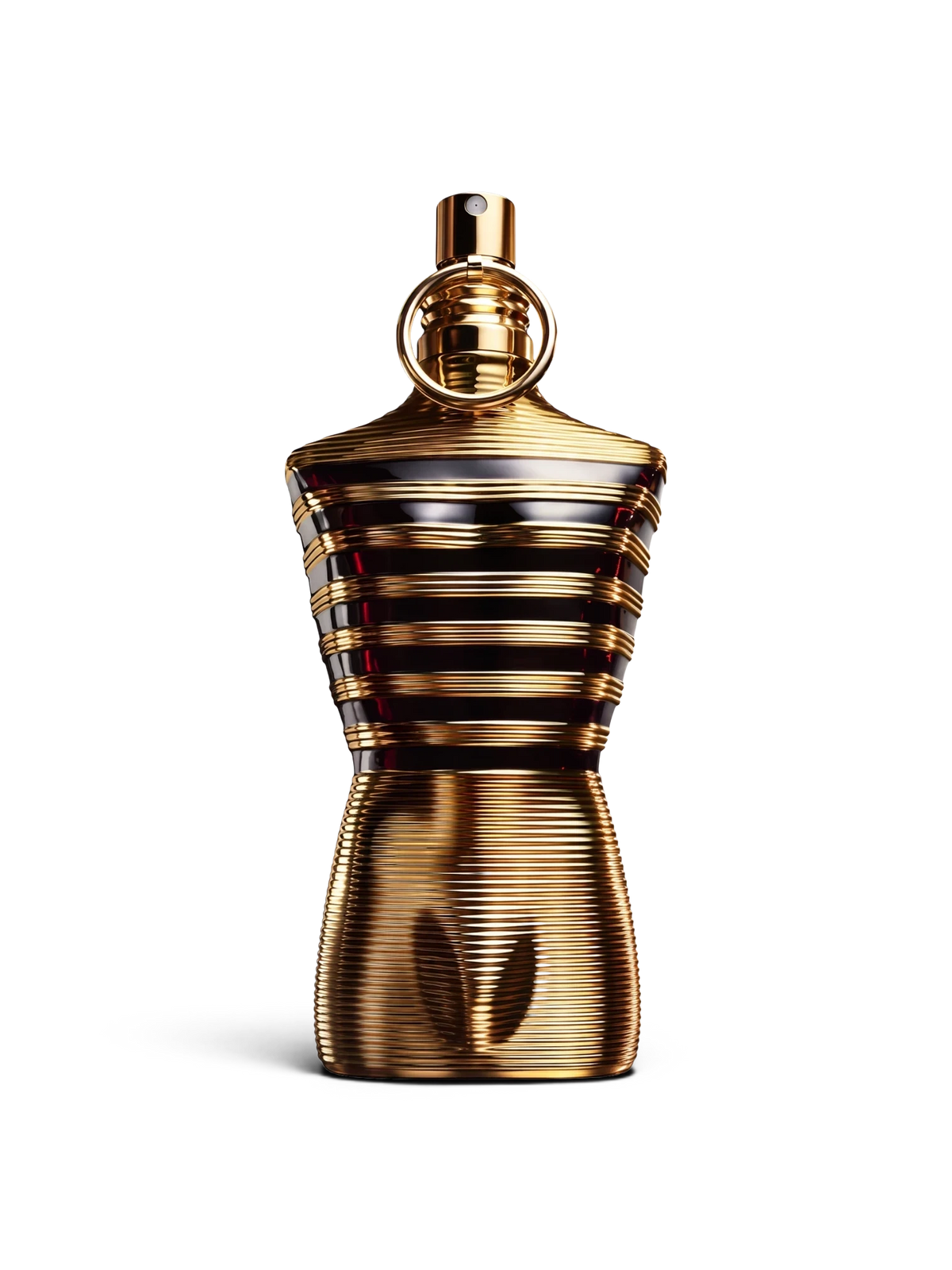 euaden Jean Paul Gaultier Le Male Elixir erkek parfümü, altın rengi çizgili ikonik gövde tasarımıyla