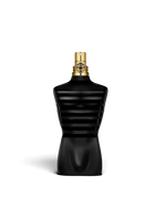 Euaden Jean Paul Gaultier Le Male Le Parfum erkek parfümü, siyah gövdeli ve altın detaylı ikonik şişe tasarımı.